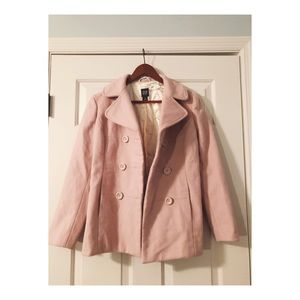 Light pink wool Gap peacoat.